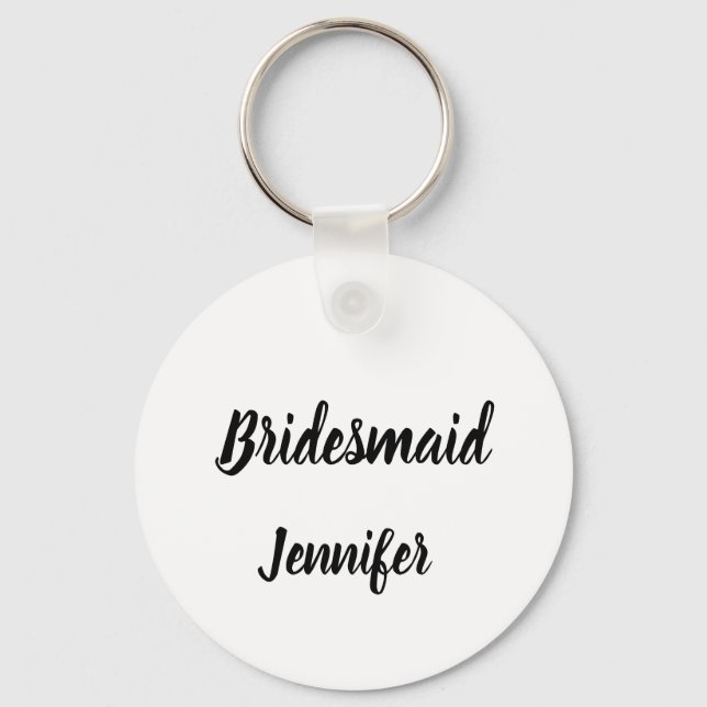 Bridesmaid Gift-presentationer med eget namn Bröll Nyckelring (Framsida)