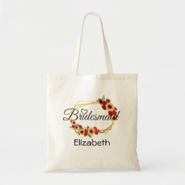 Bridesmaid Gift, Solros, Ro, Guld Ram Tygkasse