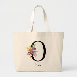 Bridesmaid Gift Vild Flower Alphabet O Tote Bag Jumbo Tygkasse