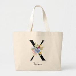 Bridesmaid Gift Vild Flower Alphabet X Tote Bag Jumbo Tygkasse