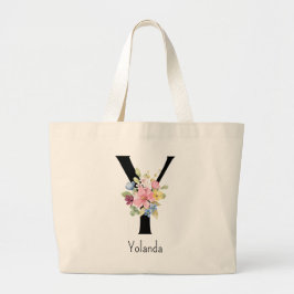 Bridesmaid Gift Vild Flower Alphabet Y Tote Bag Jumbo Tygkasse
