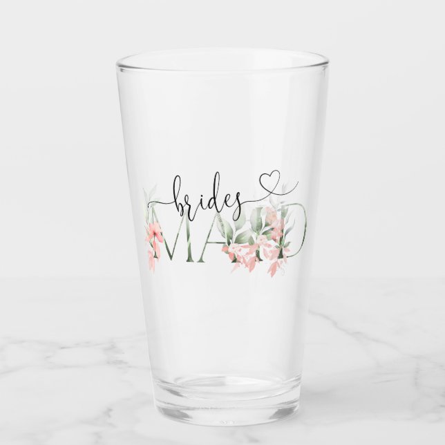 Bridesmaid Gifts Blommigt Tumbler Bröllopsfest Gif Glaskopp (Framsida)