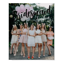 Bridesmaid Gifts Personlig Black Modern Photo