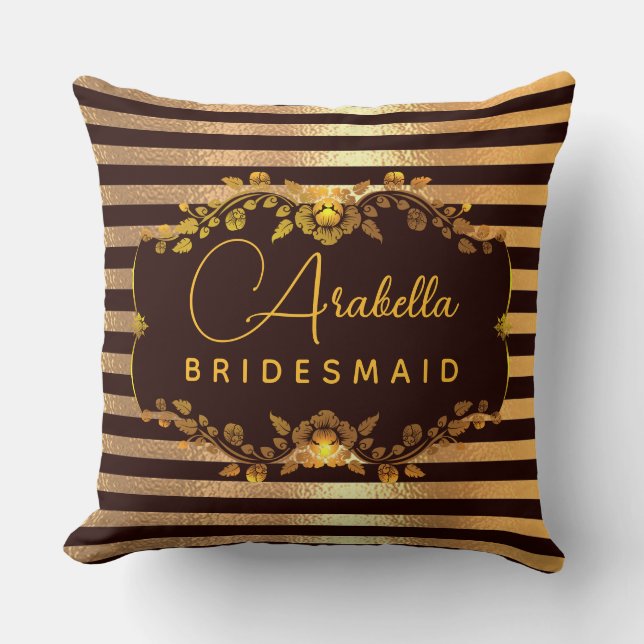Bridesmaid Glitter-hjärta-Print personalize Kudde (Framsida)