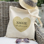Bridesmaid Glitter-hjärta-Print personalize Tygkasse<br><div class="desc">Kolla in över 200 populära stilar i bröllop tote bags från vår butiks "Bröllop Tote bags"-samling! Om du klickar på "Redigera design" kan du anpassa ytterligare. Du kan ändra typsnittet storlekt, typsnitt färg med mera! bröllop tote bags, tote bags bröllop, blommigt tote bags, rustisk blommigt, rustik tote bags, namn, personlig,...</div>