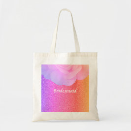 Bridesmaid Glittery Pink Rose Gold Wedal Floral Tygkasse