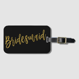 Bridesmaid Gold Foil Luggage Bag Märkre Bagagebricka