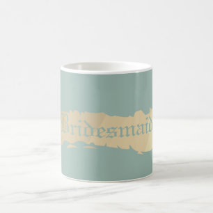 Bridesmaid Golden Blue Bröllop Kaffemugg