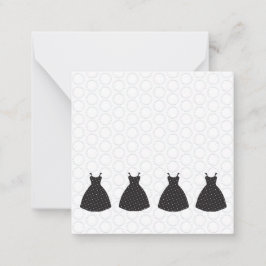Bridesmaid Gown, Polka Dot Mönster Anteckningskort