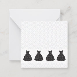 Bridesmaid Gown, Polka Dot Mönster Note Card Anteckningskort