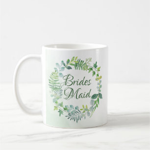 Bridesmaid Greenery Watercolor Kaffemugg