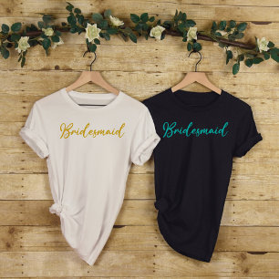 Bridesmaid-Guld Bright Möhippa Bachelorette Party T Shirt