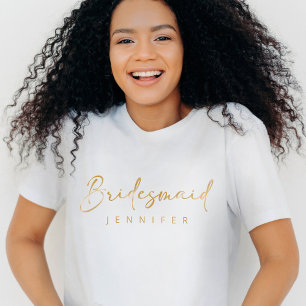Bridesmaid Guld Custom Name Bachelorette T Shirt