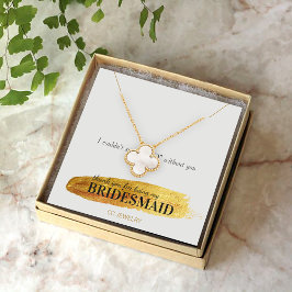 Bridesmaid Guld  Jewerly Necklace Visning Fyrkantigt Visitkort