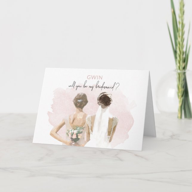 Bridesmaid - Gwin Note Card Kort (Framsida)