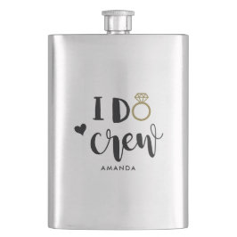 Bridesmaid I Do Crew Black and White Flask Fickplunta