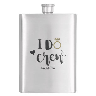 Bridesmaid I Do Crew Black and White Flask Fickplunta