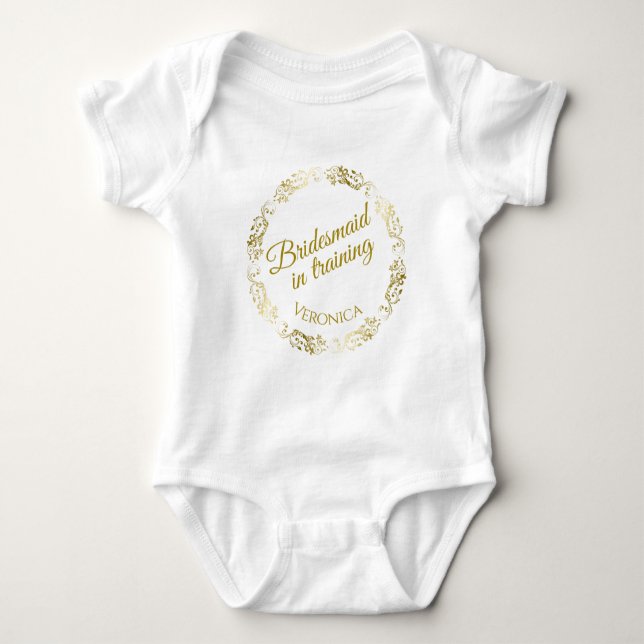 Bridesmaid i Roligt Baby One Biet T Shirt (Framsida)