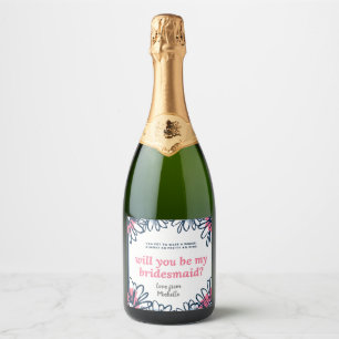 Bridesmaid-inbjudan Bubly Champagne Prosecco