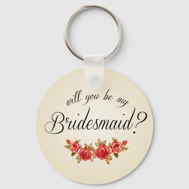 Bridesmaid-inbjudan Nyckelring (Framsida)