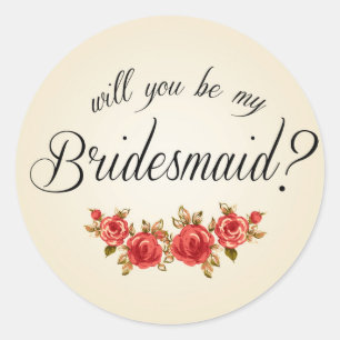 Bridesmaid-inbjudan Runt Klistermärke