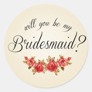 Bridesmaid-inbjudan Runt Klistermärke