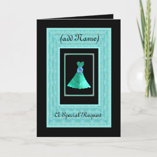 BRIDESMAID Inbjudan TEAL GRÖNT Dress TURQUOISE Tri