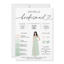 Bridesmaid Info Sage Färg Palette Infogragrafik In