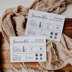 Bridesmaid Information Card, Brudens sida Inbjudningar