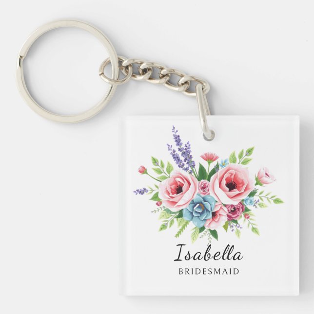 Bridesmaid keychain, Anniversary gift, elegant (Framsidan)