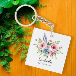 Bridesmaid keychain, Anniversary gift, elegant