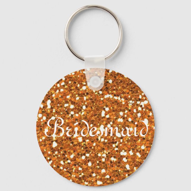 Bridesmaid Keychain Blue Glitter Personlig Nyckelring (Framsida)