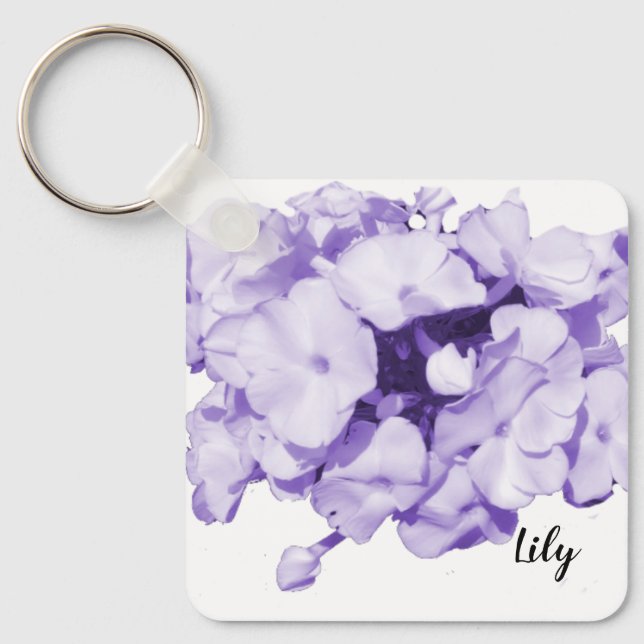 Bridesmaid Keychain lila Monochrome Personlig Nyckelring (Framsida)