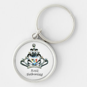 Bridesmaid Keychains Rund Silverfärgad Nyckelring