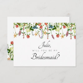 Bridesmaid-kort för botaniska Blommigtar Inbjudningar