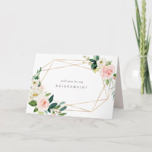Bridesmaid-kort för Geometric Vår Romantik Kort