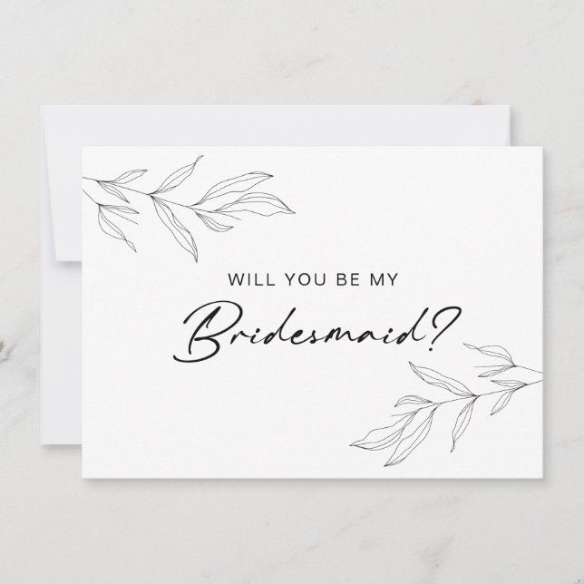 Bridesmaid-kort för konstgjord Löv Tack Kort (Framsida)