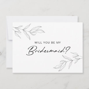 Bridesmaid-kort för konstgjord Löv Tack Kort
