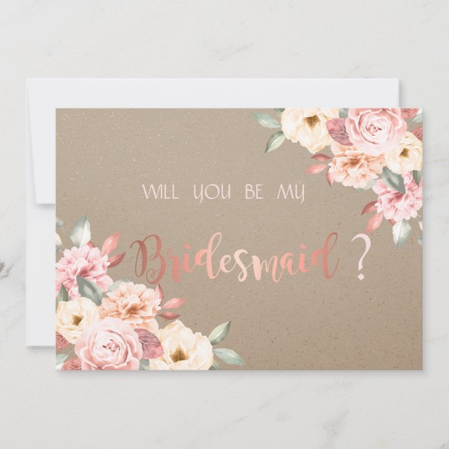 Bridesmaid-kort för Rustik Chic Blommigt Inbjudningar (Framsida)