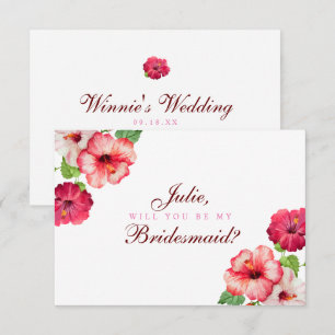 Bridesmaid-kort för tropisk Blommigt Inbjudningar