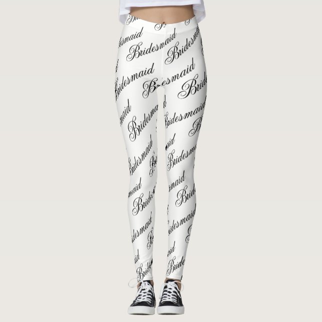 Bridesmaid Leggings - White and Black (Framsida)