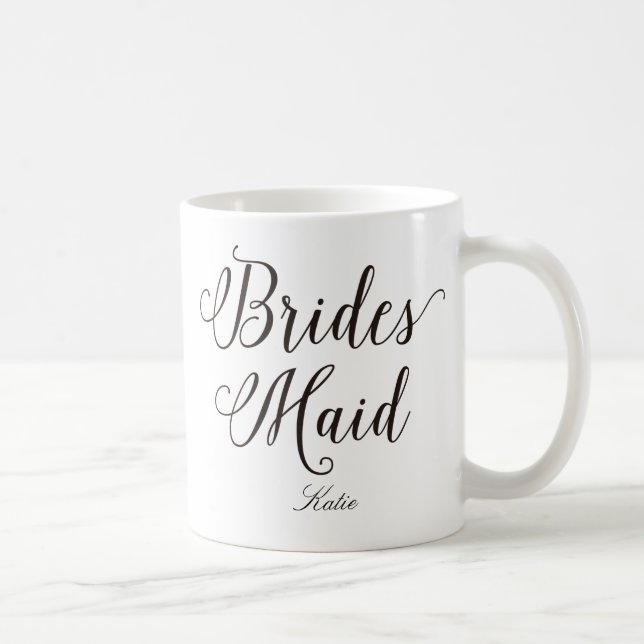 Bridesmaid Lettering Bröllop Personlig Kaffemugg (Höger)