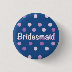 Bridesmaid Lila Polka Dot Knapp