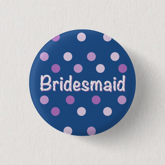Bridesmaid Lila Polka Dot Knapp (Framsida)