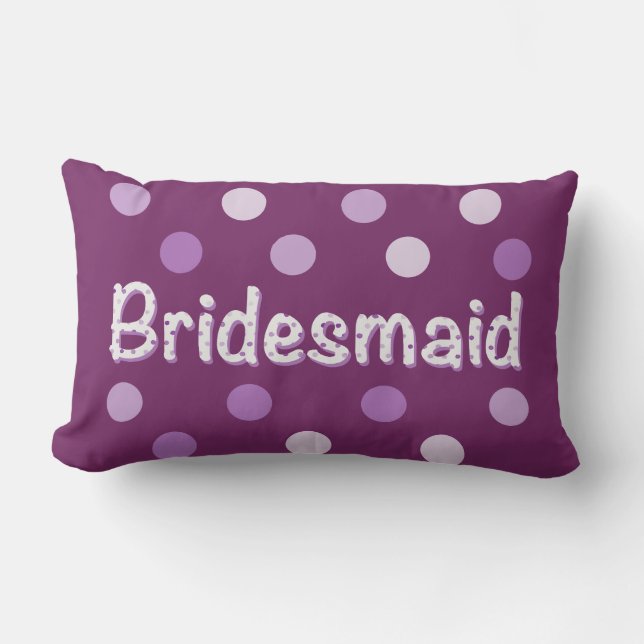 Bridesmaid Lila Polka Dot Lumbarkudde (Framsida)