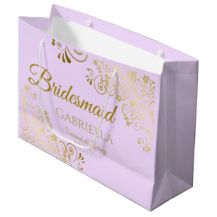 Bridesmaid Lilac Lila & Guld Snöre Elegant