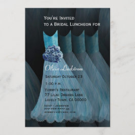 Bridesmaid Luncheon eller Brunch Blue-klänningar Inbjudningar