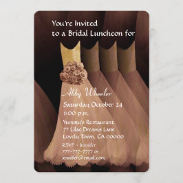 Bridesmaid Luncheon eller Brunch Guld Dacks V01G Inbjudningar