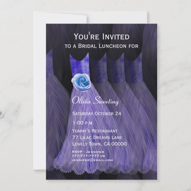 Bridesmaid Luncheon eller Brunch Lila Dacks V01 Inbjudningar (Framsida)