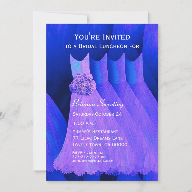 Bridesmaid Luncheon eller Brunch Lila Dacks V06 Inbjudningar (Framsida)
